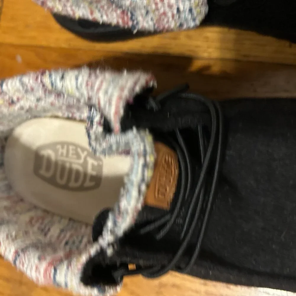 Hey Dude Shoes - Wendy Gray Wooly Twill Fold Boots - Size: 7 - Picture 7 of 15